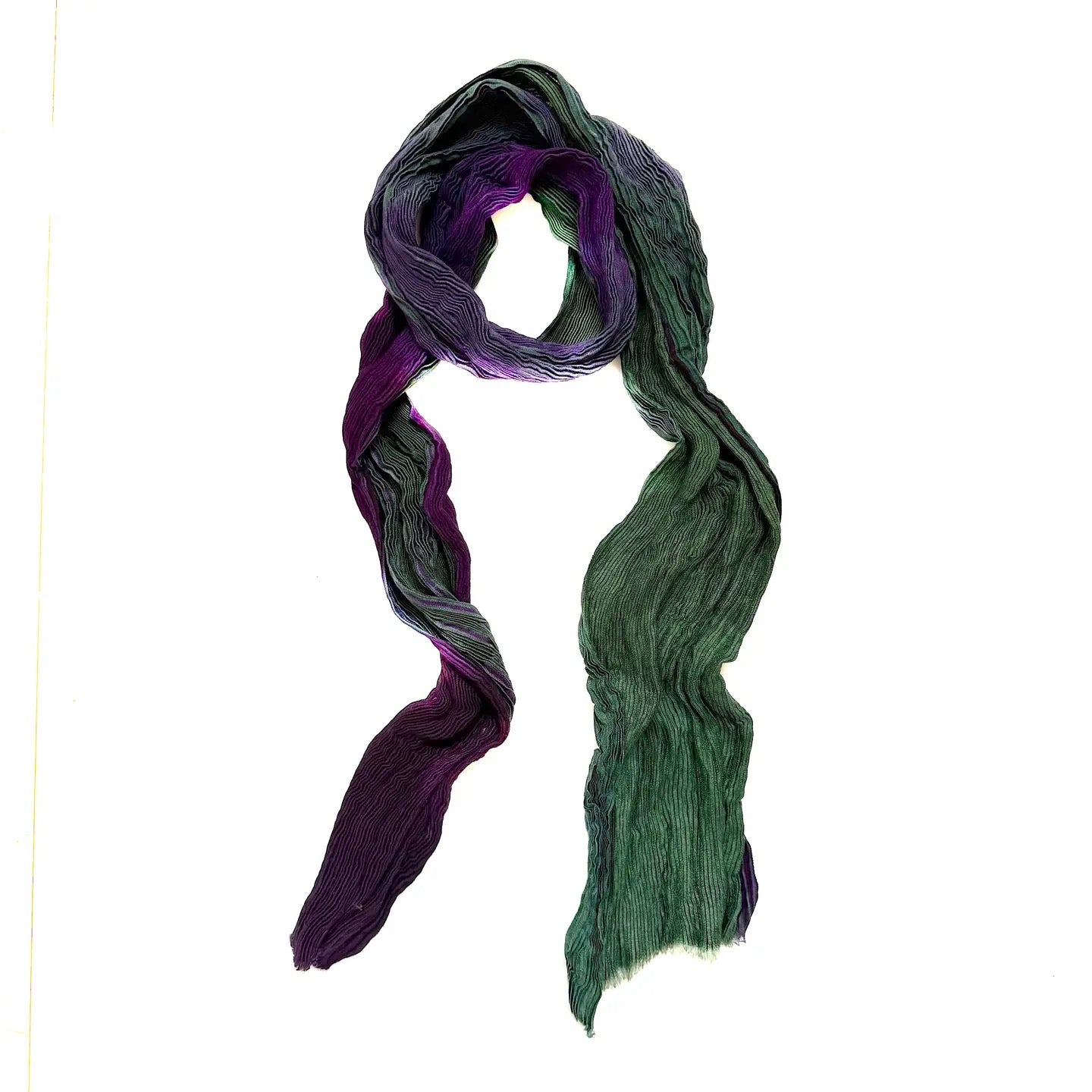 Scarf--"Slinky", Tie-Dyed, WOOL, 4 Colorways (Marigold Row)