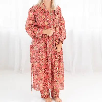Robe--Cotton, Indian Print, Long OR Short, 4 Patterns (Rahab's Rope)