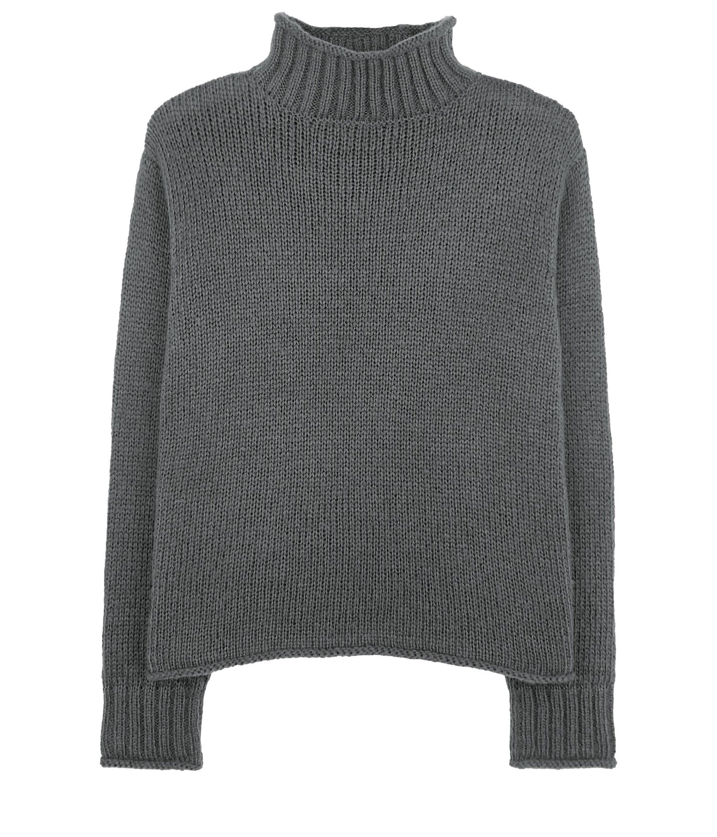 Sweater--"Hutton", Mock T-Neck, Chunky, Husky Beige OR Gunmetal Grey (Wooden Ships)