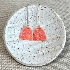 Earrings--Porcelain, Dangle--SHORT, 4 Versions (Red Chair Studio)