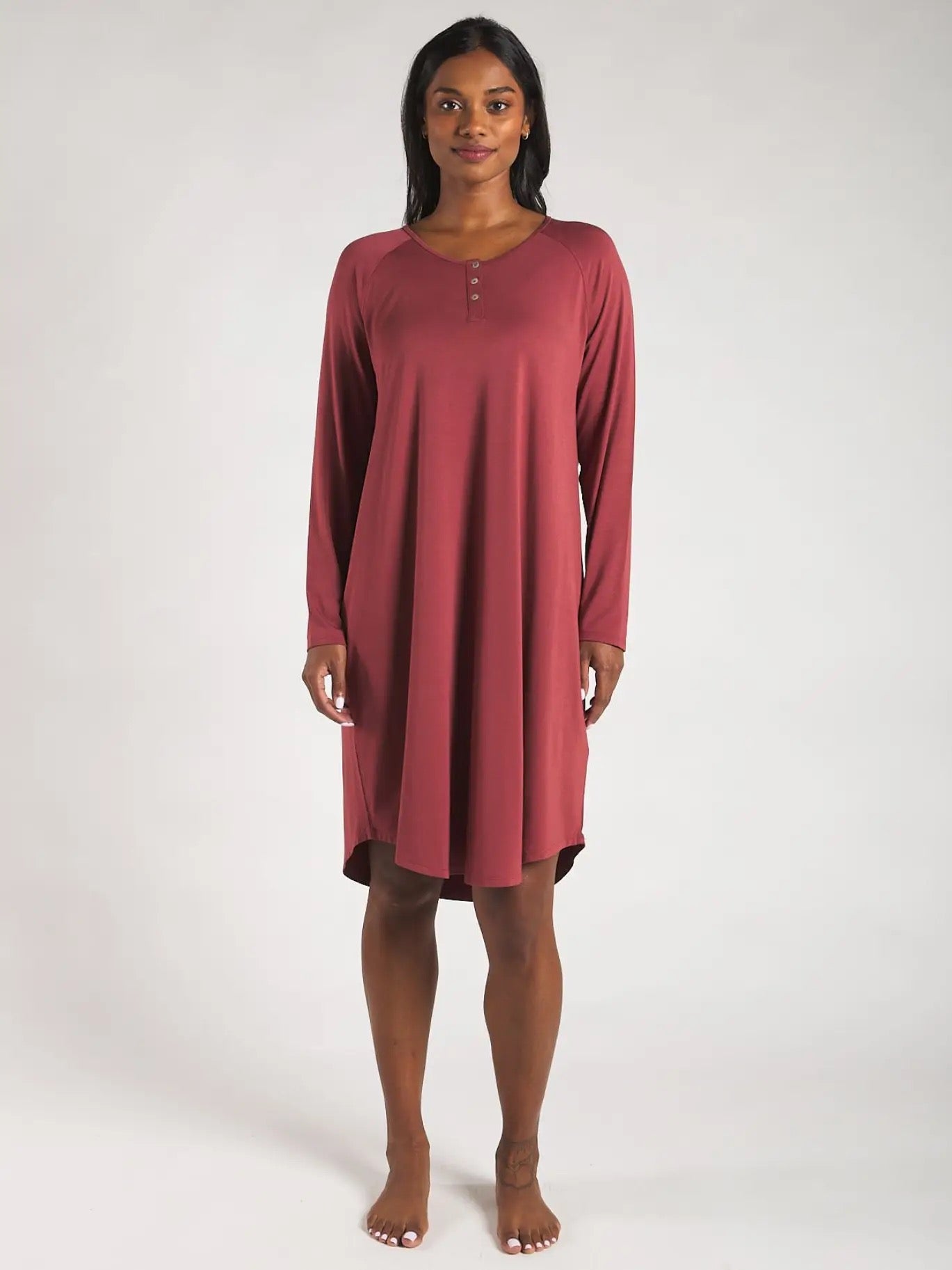 Nightgown--"Hush", Bamboo, Long-Sleeved, 2 Colors (Terrera)
