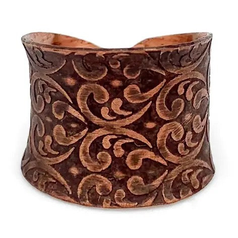 Ring--"Patina" Copper or Silver, MANY Colors/Patterns (Anju)