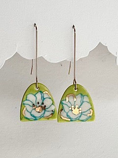 Earrings--Porcelain, Dangle--SHORT, 4 Versions (Red Chair Studio)