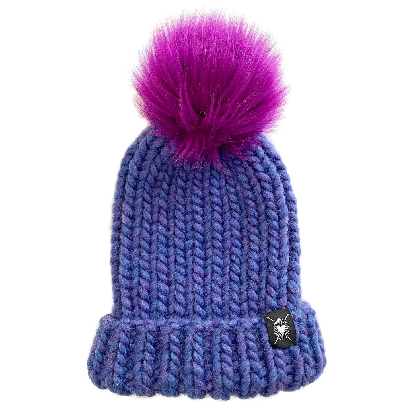 Hat--Folded Brim with Faux-Fur Pom, Many Colors (Nickichicki)