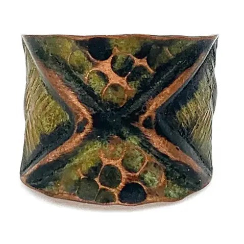 Ring--"Patina" Copper or Silver, MANY Colors/Patterns (Anju)