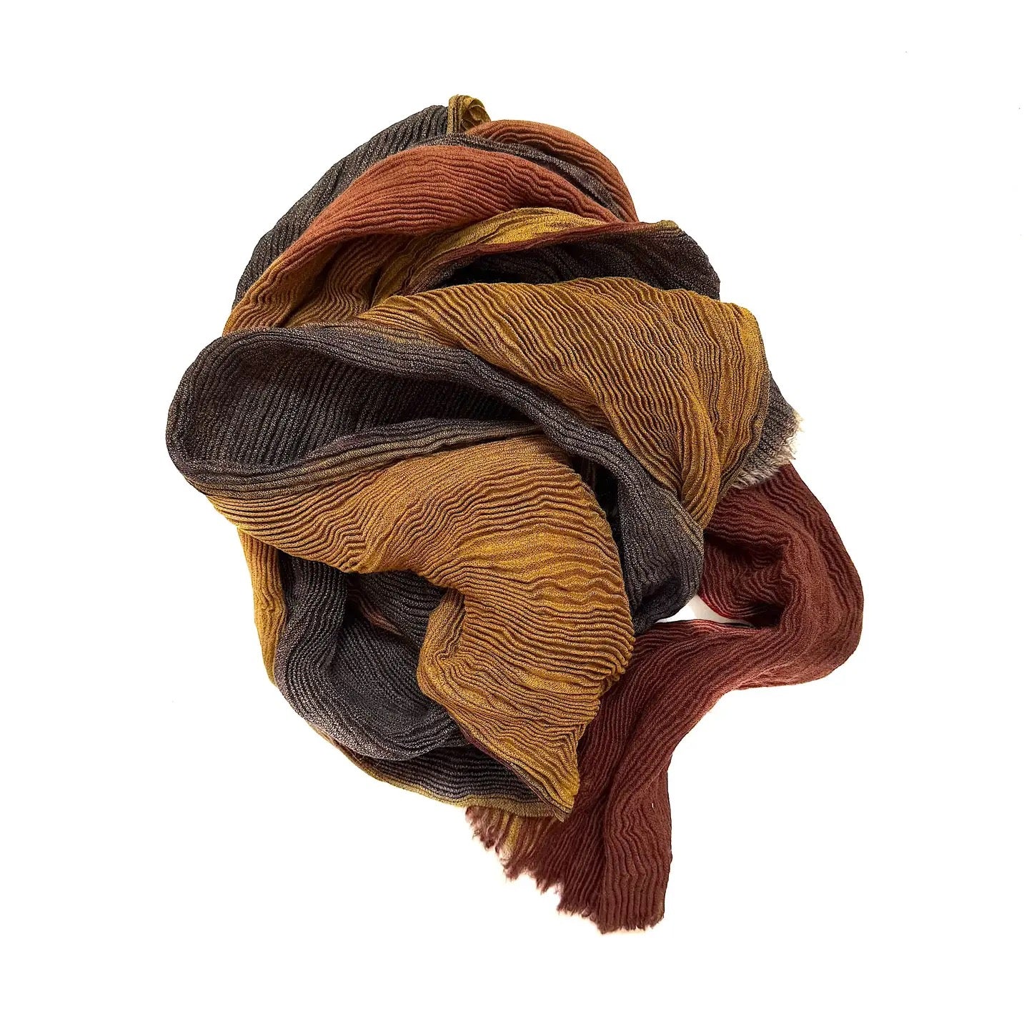 Scarf--"Slinky", Tie-Dyed, WOOL, 4 Colorways (Marigold Row)