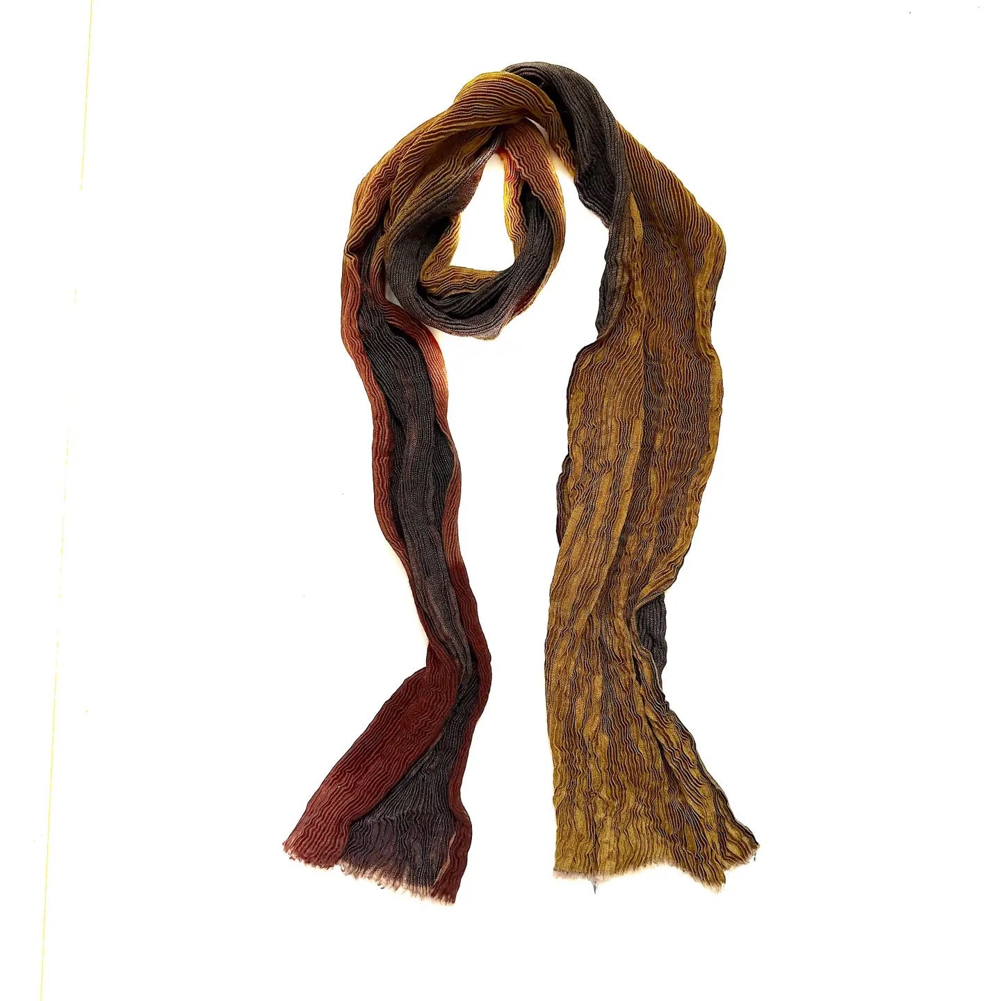 Scarf--"Slinky", Tie-Dyed, WOOL, 4 Colorways (Marigold Row)