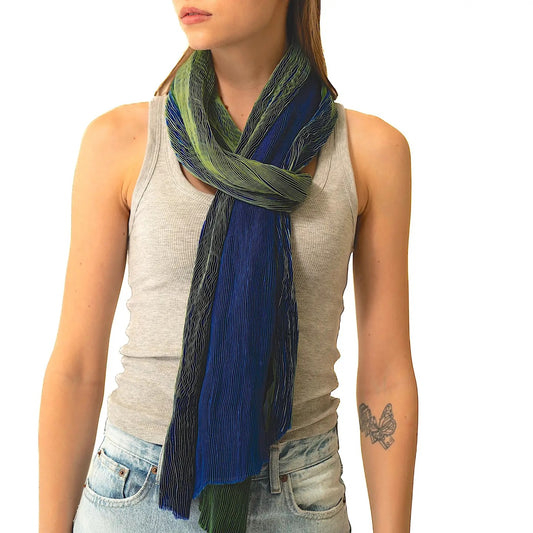 Scarf--"Slinky", Tie-Dyed, Silk, 5 Colorways (Marigold Row)