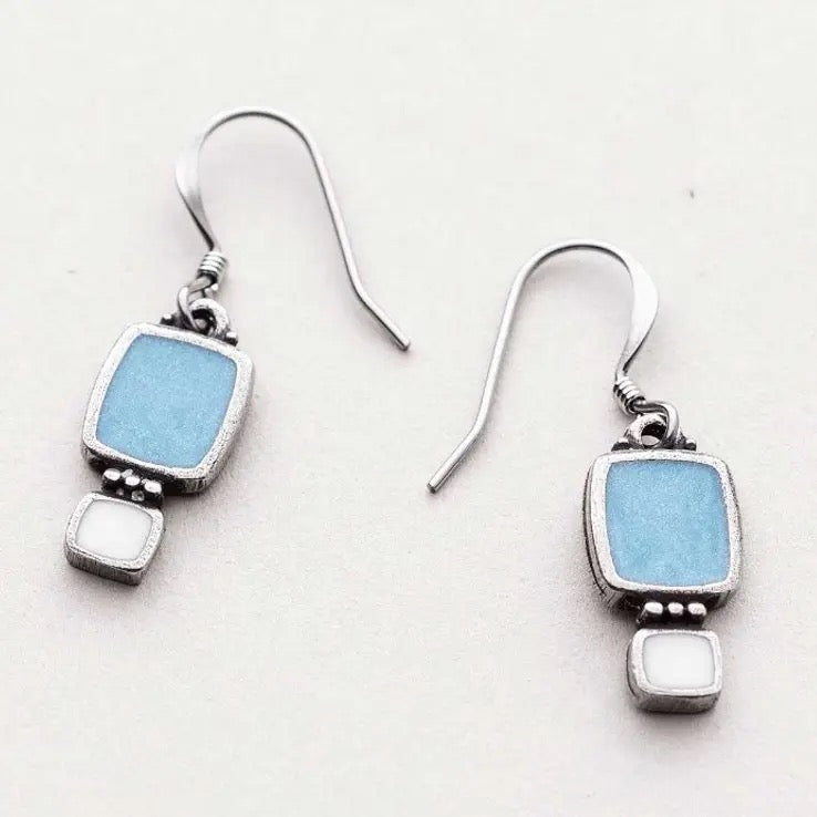 Earrings--"Harmony", Dangle, Pewter & Enamel, 4 Colors (Danforth Pewter)