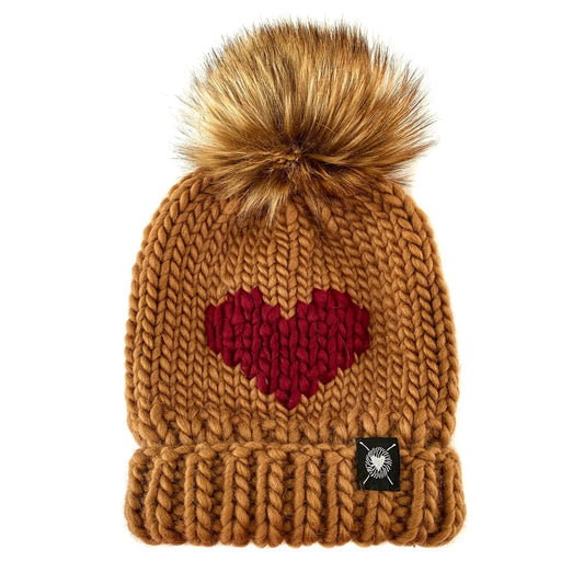 Hat--"Big Heart", Beanie, Wool-Knit, Many Colors (NickiChicki)
