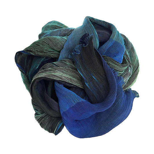 Scarf--"Slinky", Tie-Dyed, WOOL, 4 Colorways (Marigold Row)