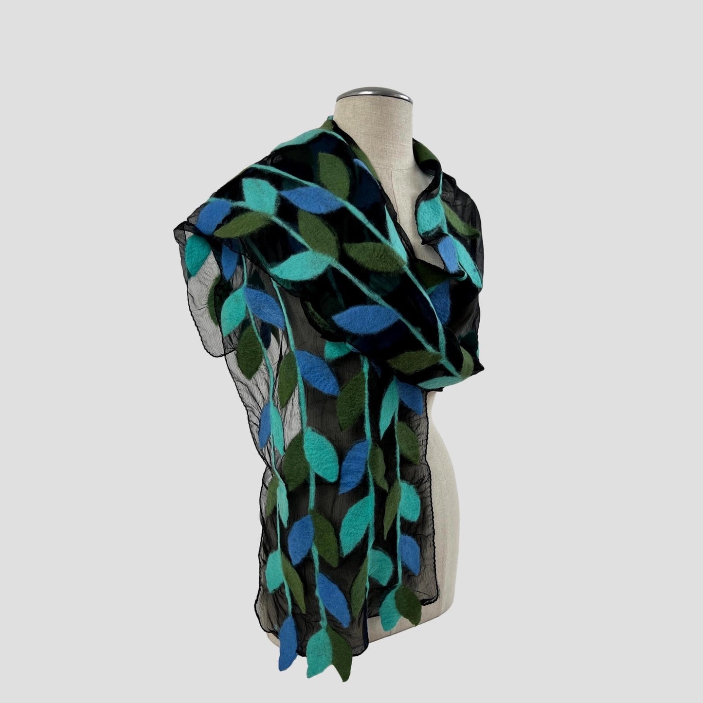 Scarf--"Leaves", Felt, 5 Colors (Feltful)