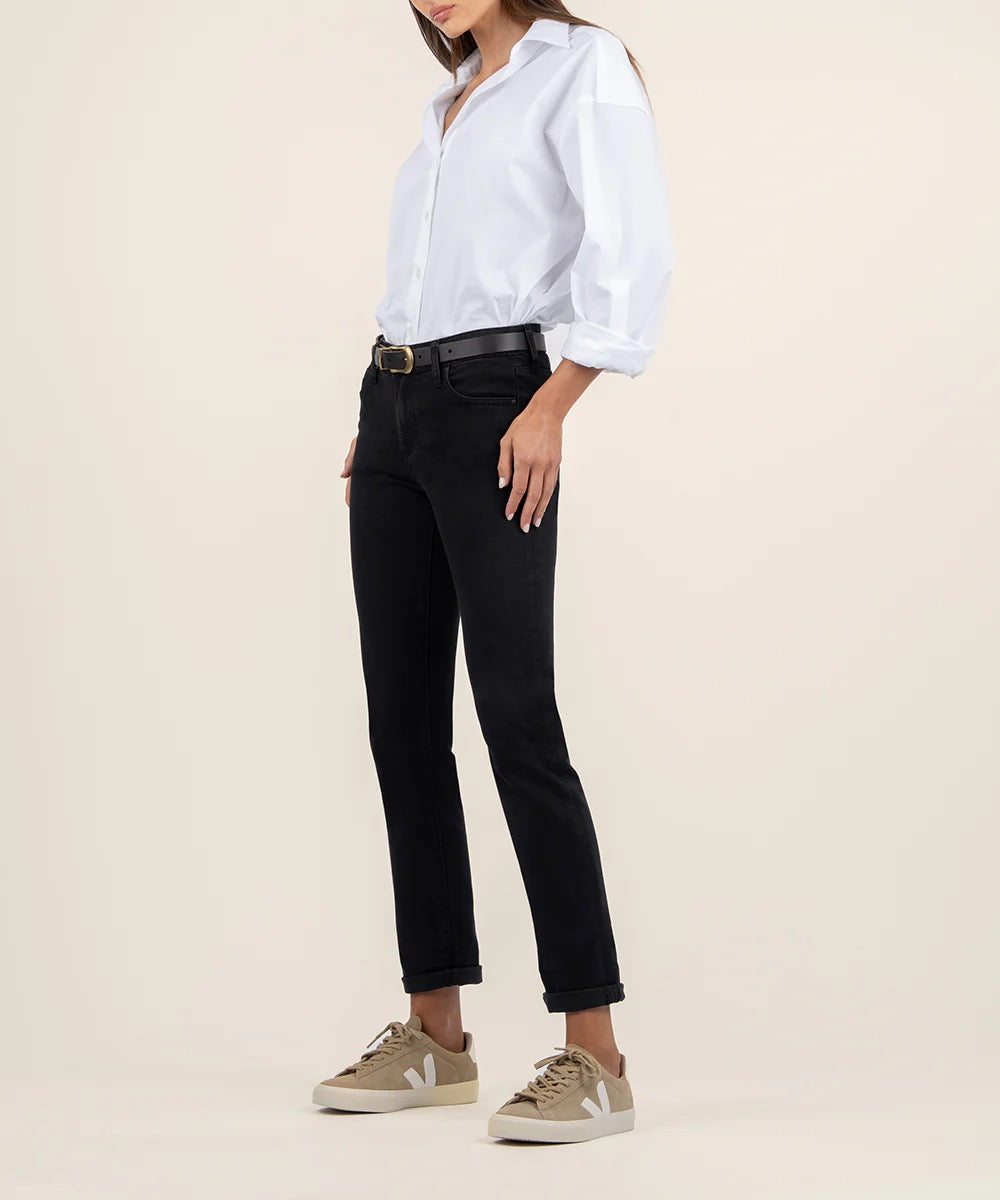 Pants--"Catherine", Mid Rise, Boyfriend, Denim Jeans, Black (Kut from the Kloth)