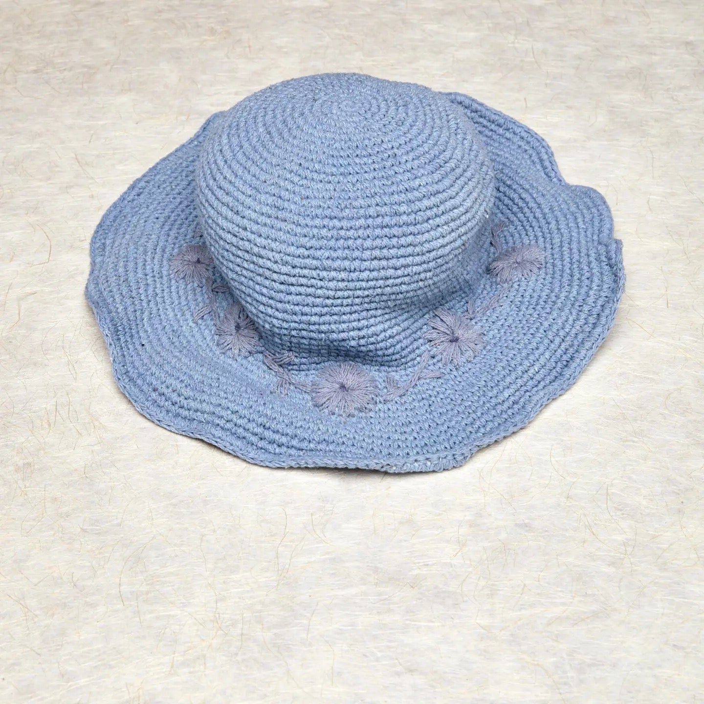 Hat--Fleur", Crocheted-Cotton, 5 Colors (By Many Hands)