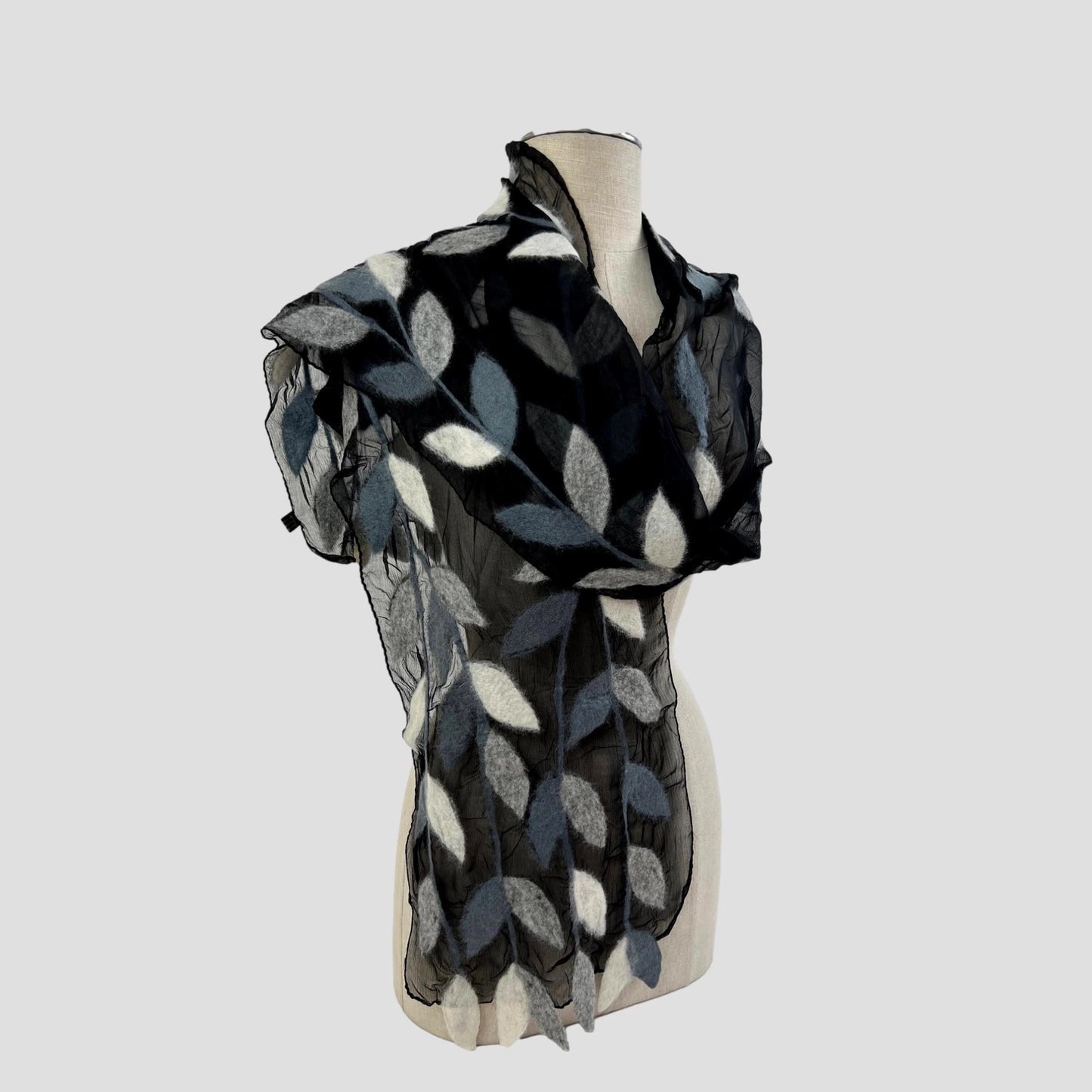 Scarf--"Leaves", Felt, 5 Colors (Feltful)