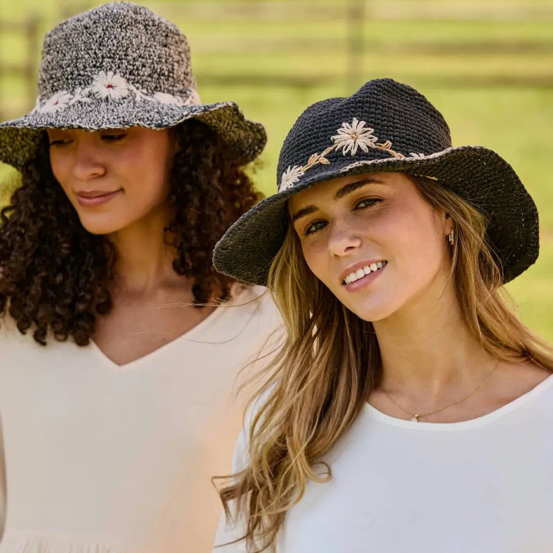 Hat--Fleur", Crocheted-Cotton, 5 Colors (By Many Hands)