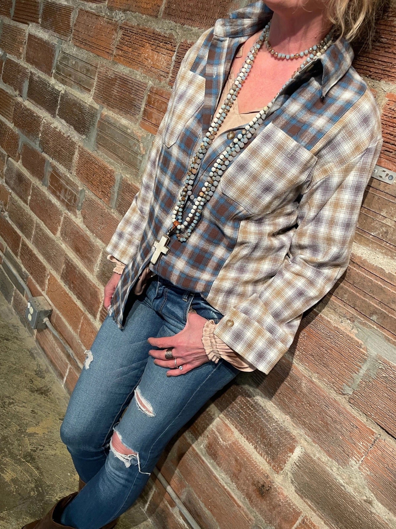 Shirt--"Patchwork", Plaid, Flannel, 2 Versions (Bohemian Grace / Grace & Grit Living)