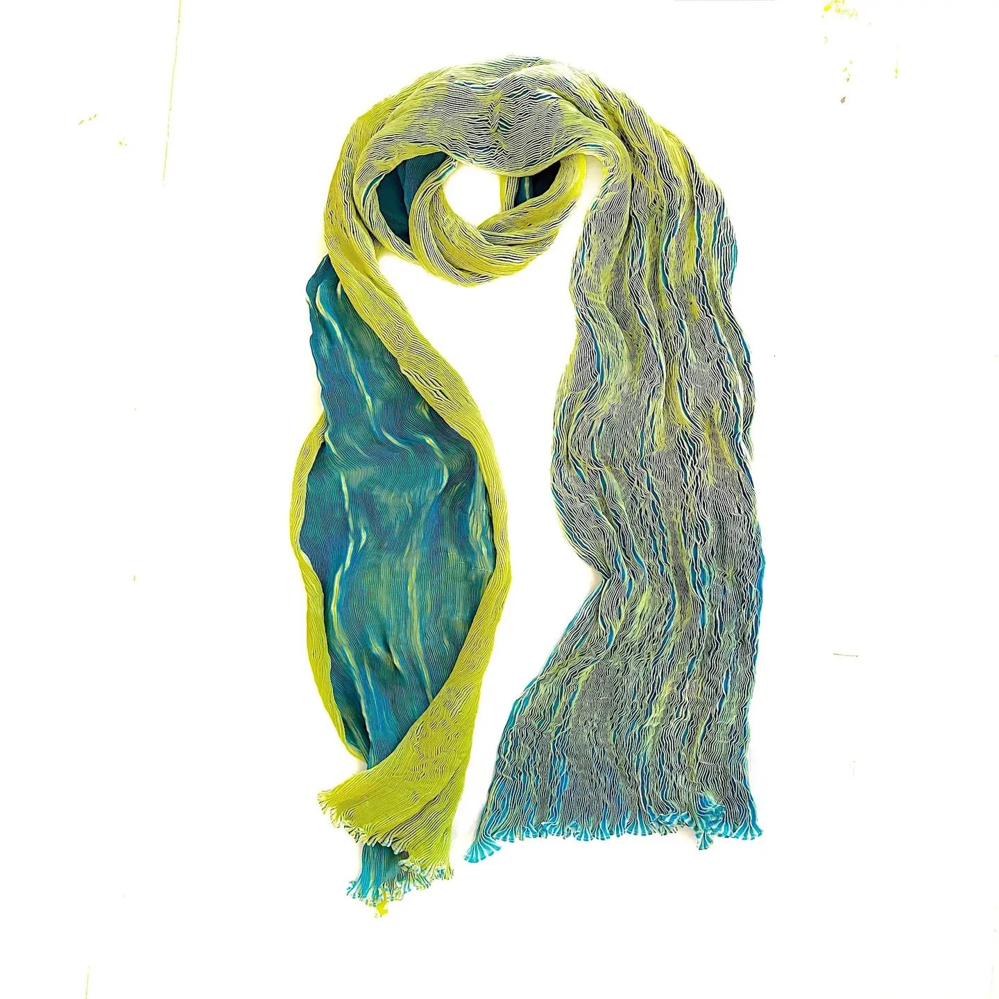Scarf--"Slinky", Tie-Dyed, Silk, 5 Colorways (Marigold Row)