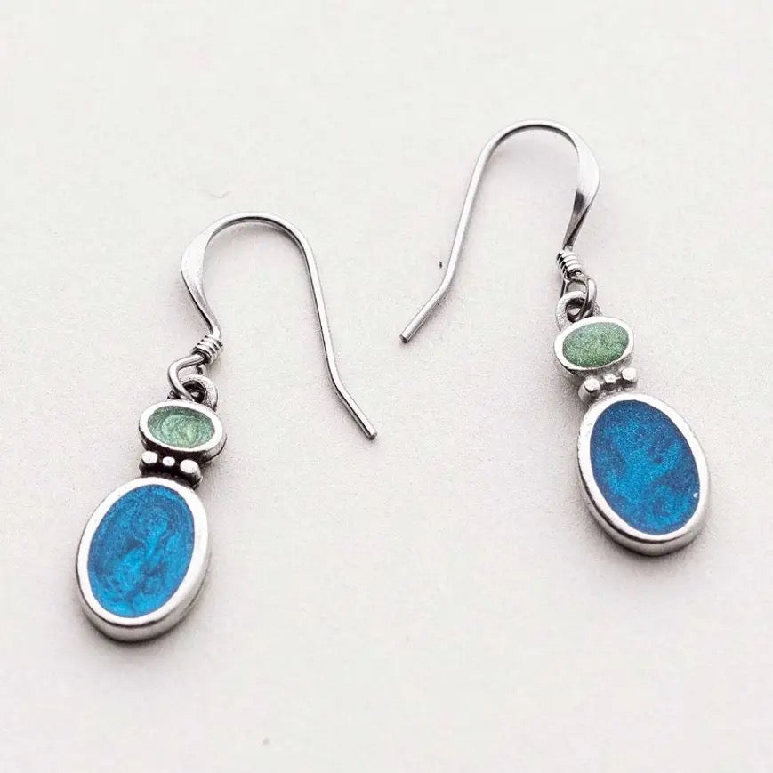 Earrings--"Fusion", Dangle, Pewter & Enamel (Danforth Pewter)