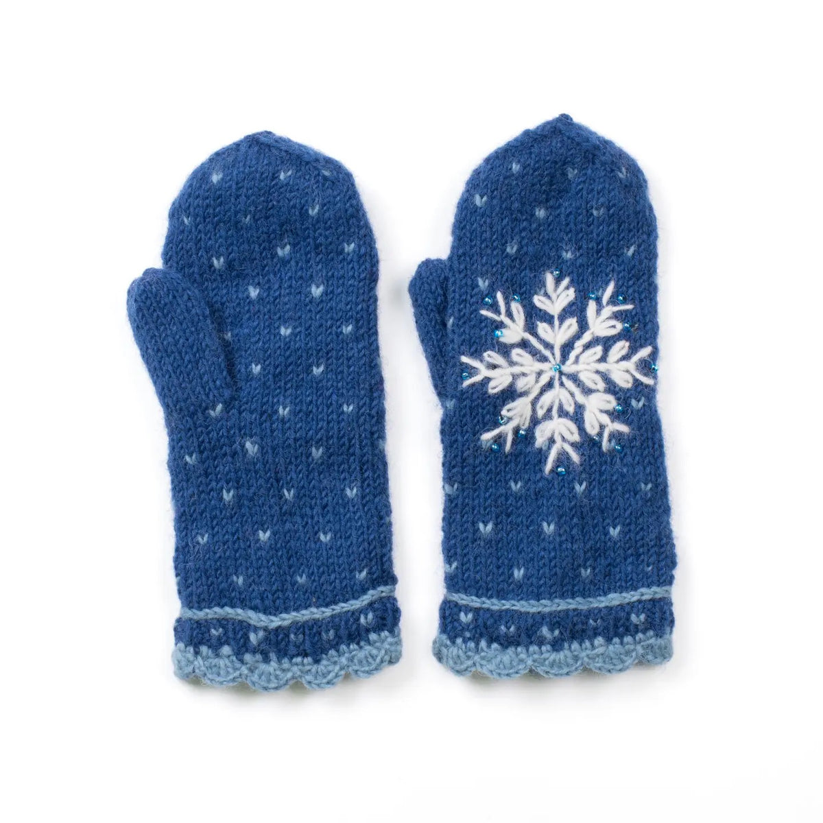 Mittens--Anoushka"--Snowflake, Embroidered, 4 Colors (Lost Horizons Knitwear)