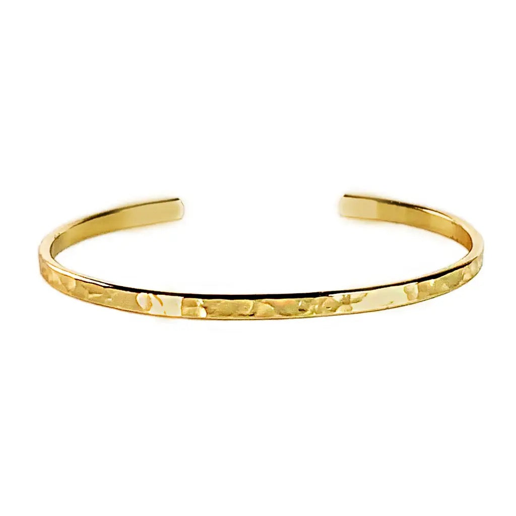 Bracelet--Cuff, Hammered, Brass (Tilly Doro)