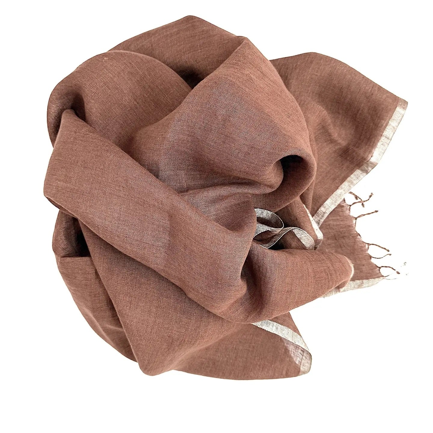 Shawl--Gilt Edge, Linen, Russet