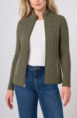 Jacket--Quilted, Padded, Sweater--Olive Green (Liverpool LA)
