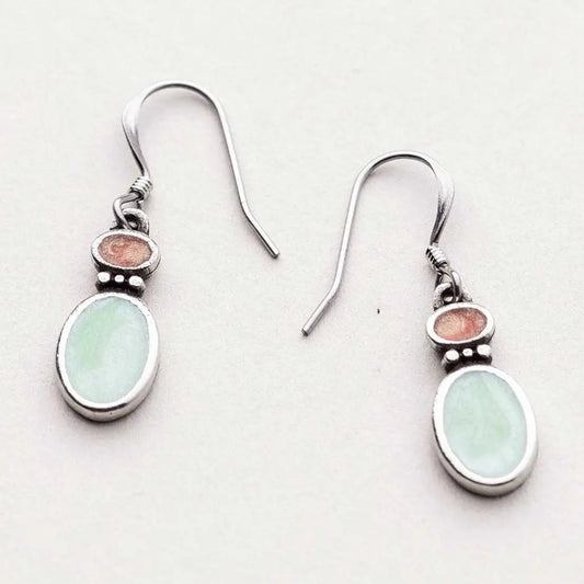 Earrings--"Fusion", Dangle, Pewter & Enamel (Danforth Pewter)