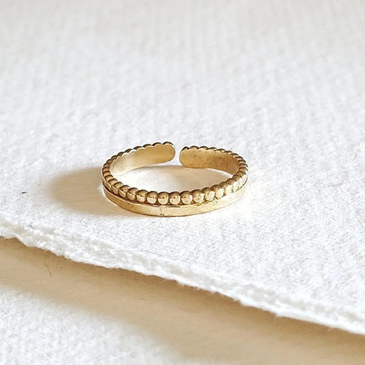 Ring--"Seed Bead Band", Brass (Bisjoux)