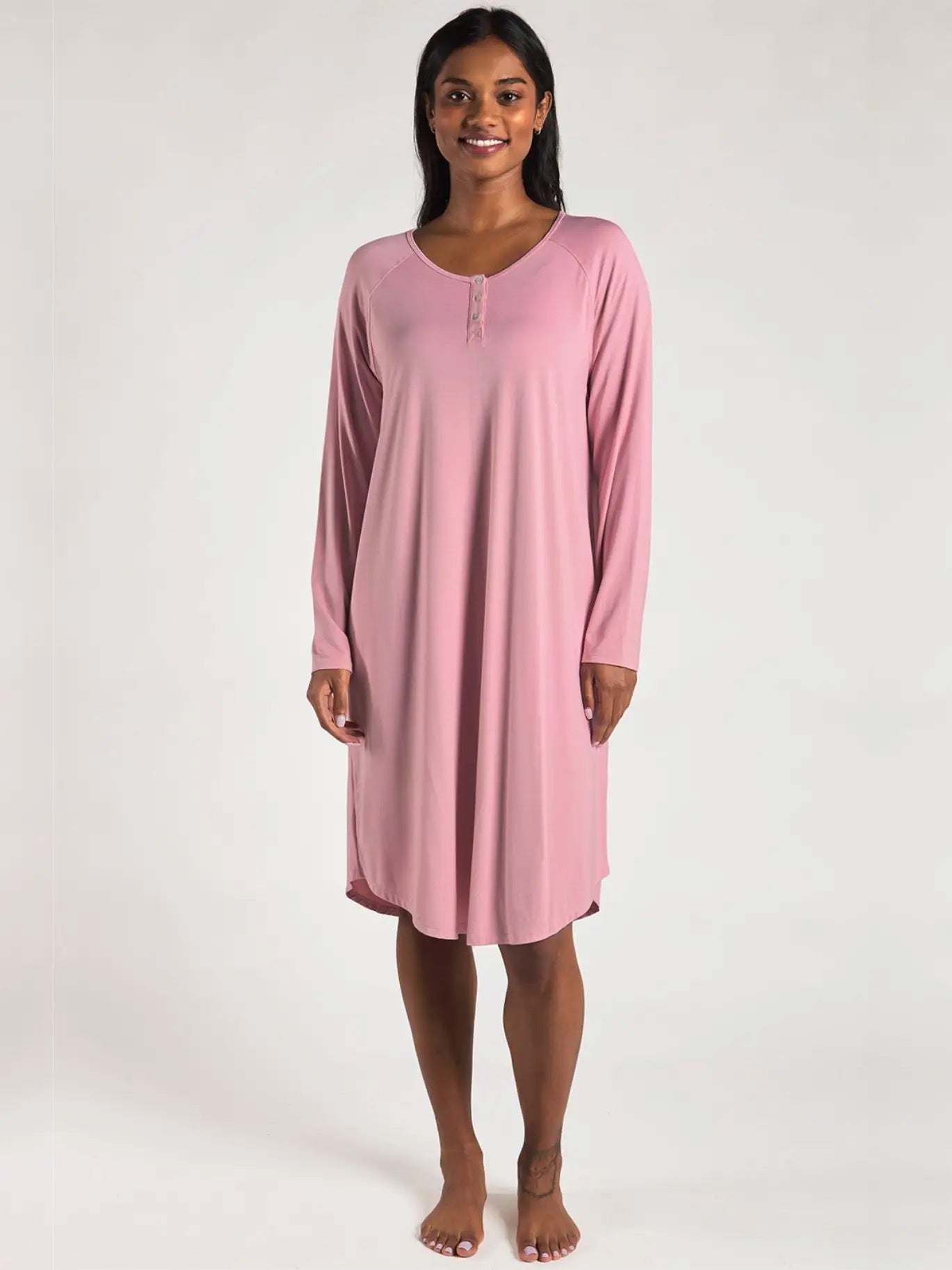 Nightgown--"Hush", Bamboo, Long-Sleeved, 2 Colors (Terrera)