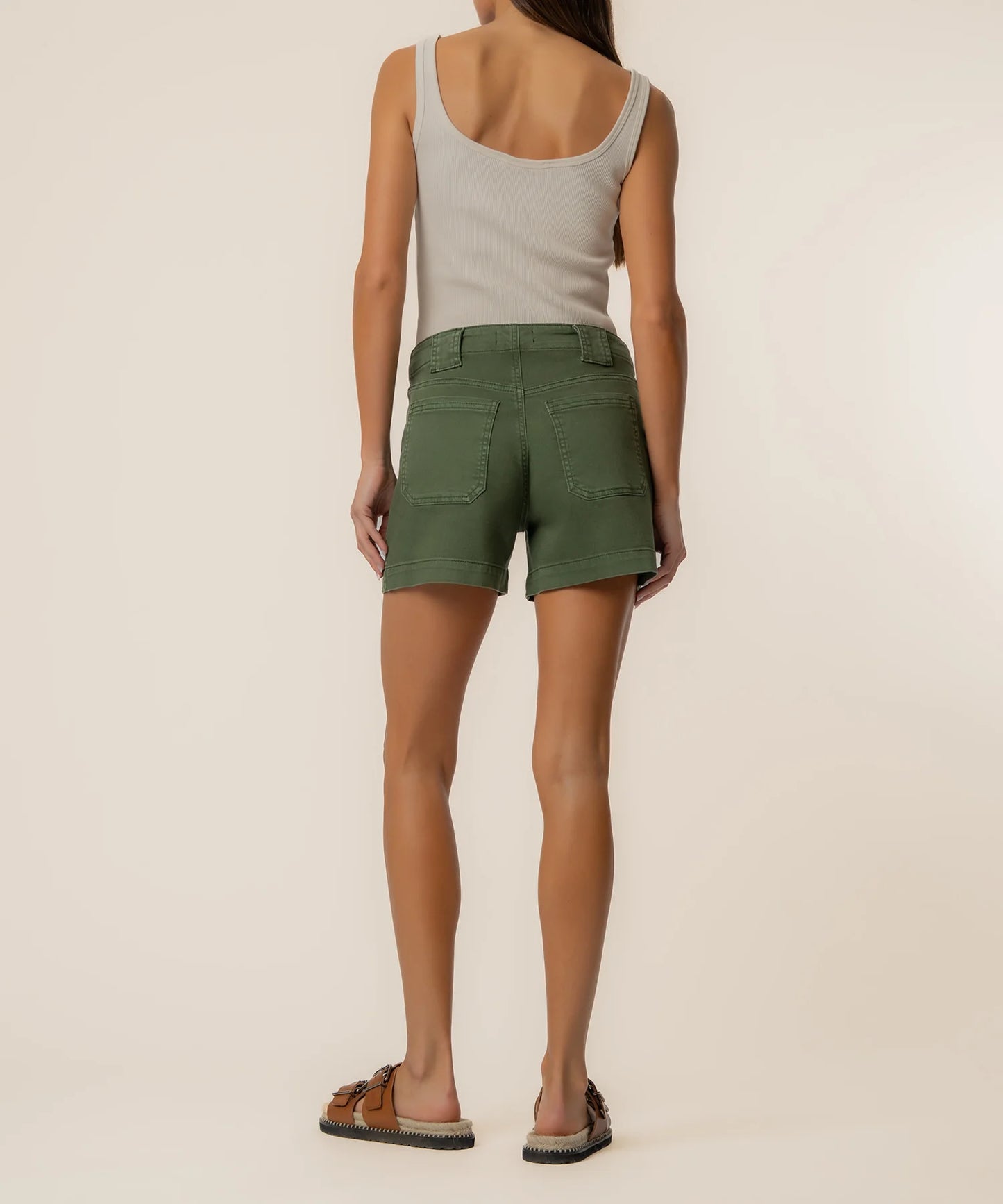 Shorts--"Jane", Jean, Patch Pockets, OLIVE (Kut from the Kloth)