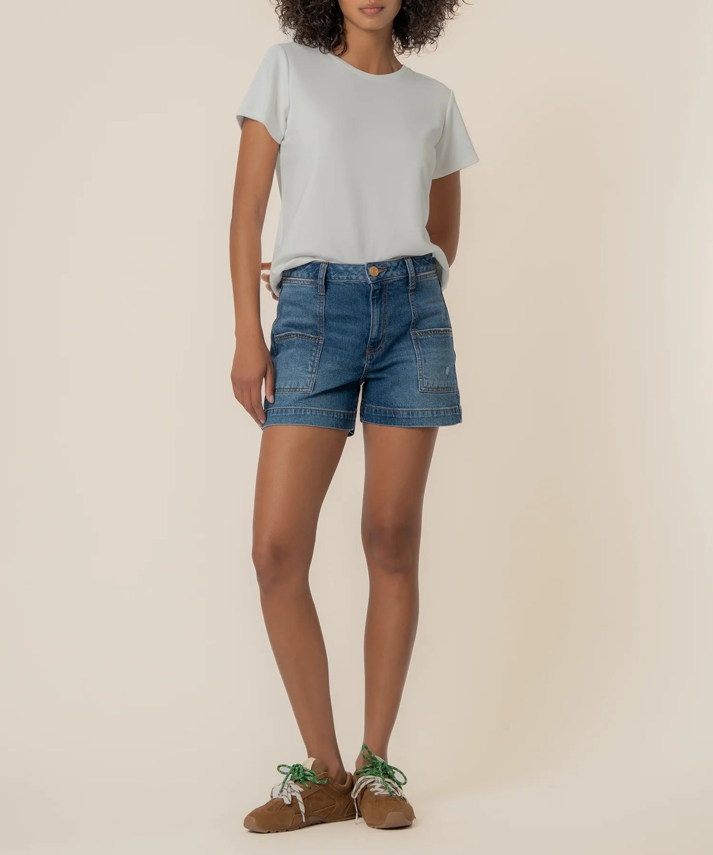 Shorts--"Jane", Jean, Patch Pockets, Denim Blue (Kut from the Kloth)