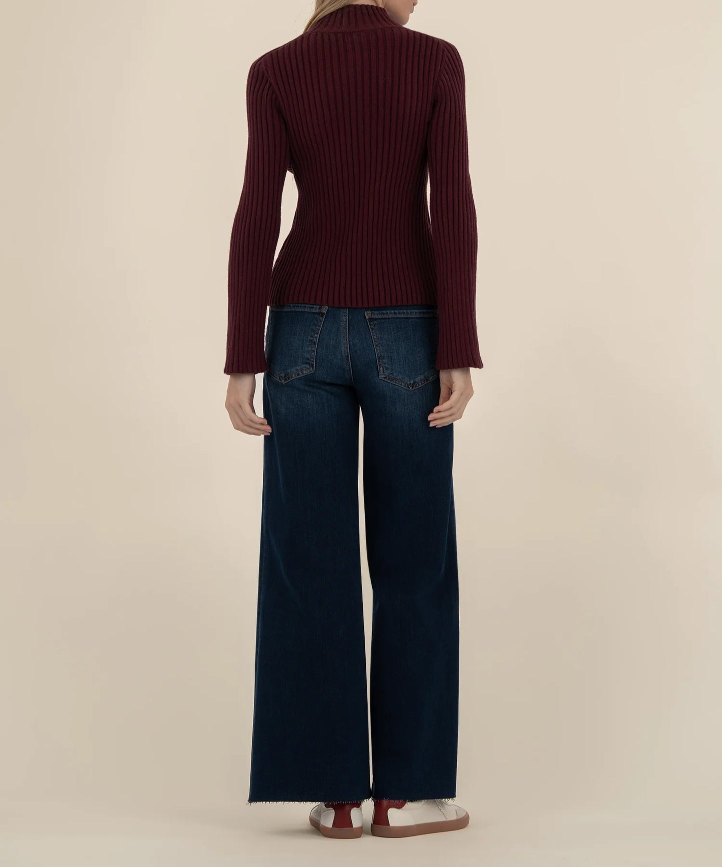 Sweater--"Hera", Mock Turtleneck, Raisin (Kut from the Kloth)