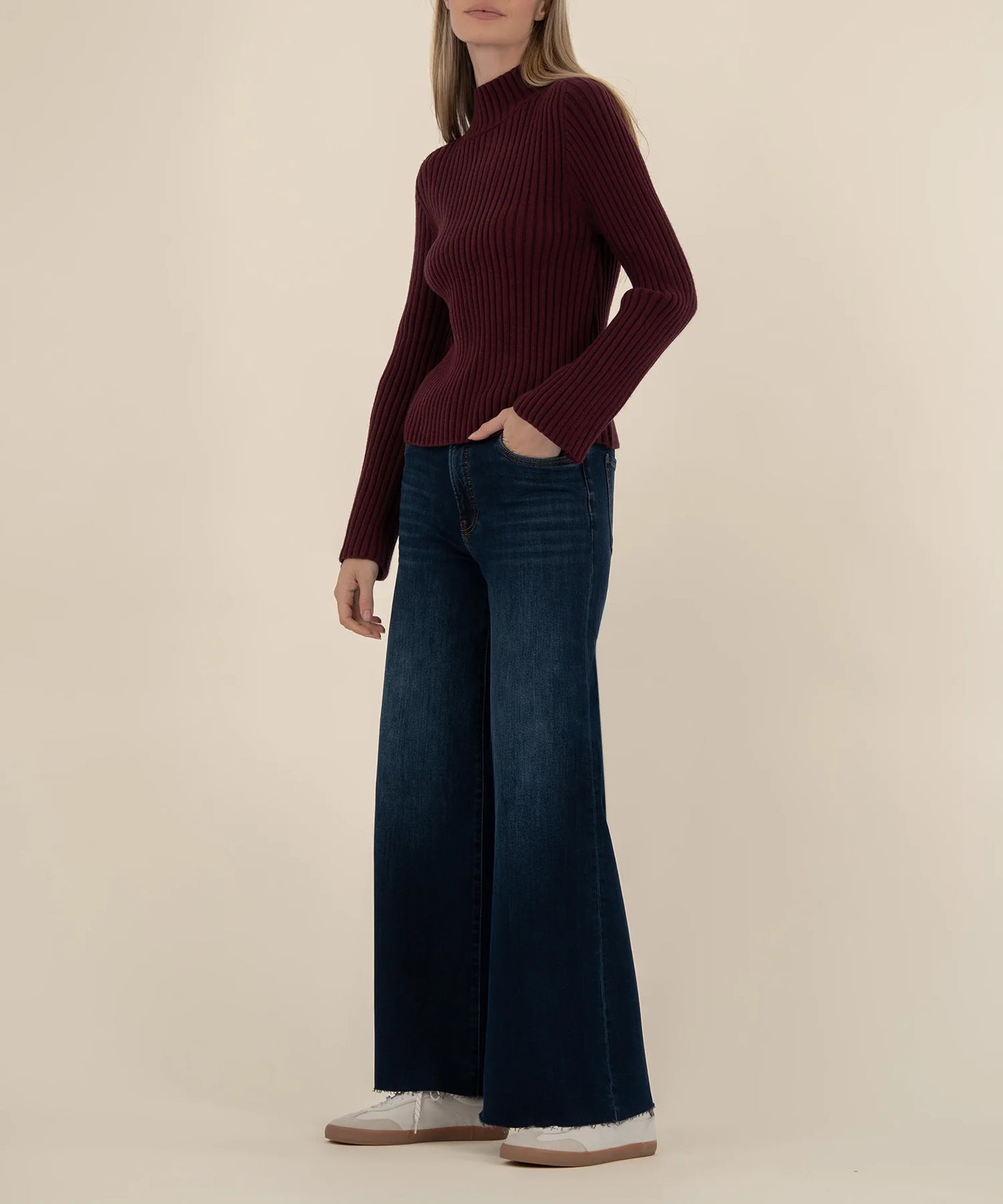 Sweater--"Hera", Mock Turtleneck, Raisin (Kut from the Kloth)