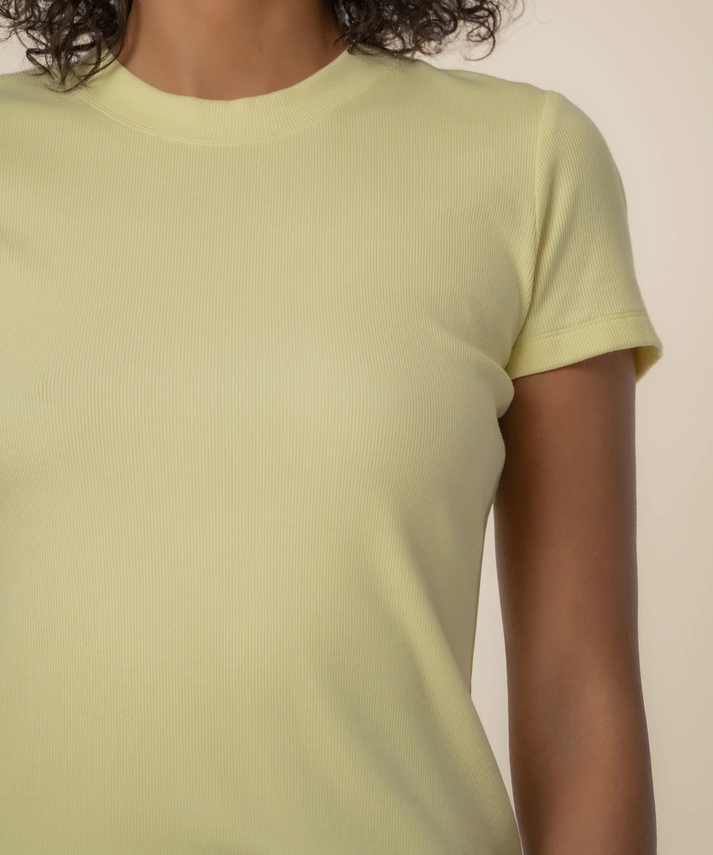 Shirt--"Langley", Tee, Rib Knit, Sherbet OR Pastel Yellow (Kut from the Kloth)