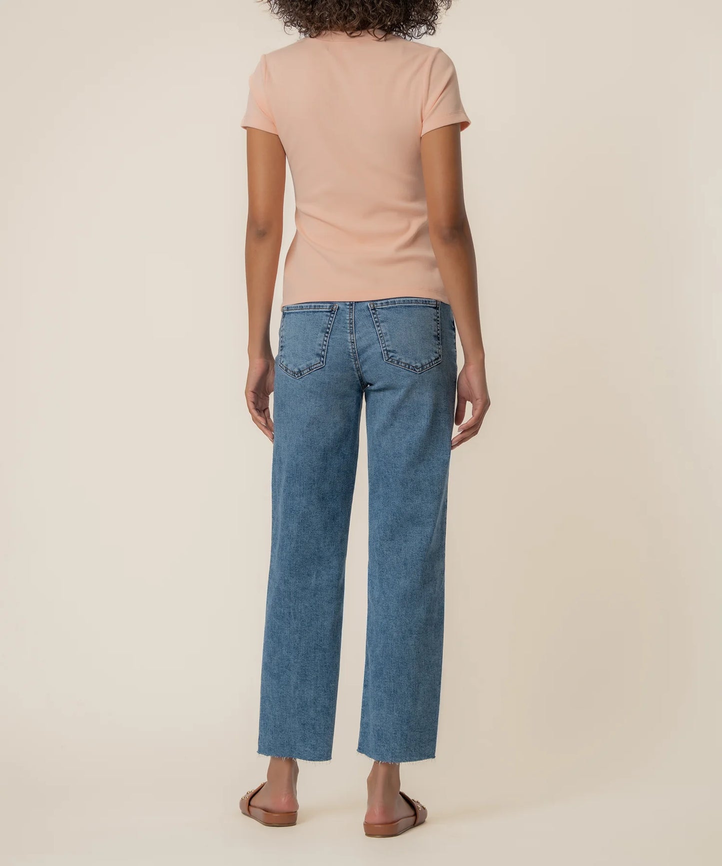Shirt--"Langley", Tee, Rib Knit, Sherbet OR Pastel Yellow (Kut from the Kloth)