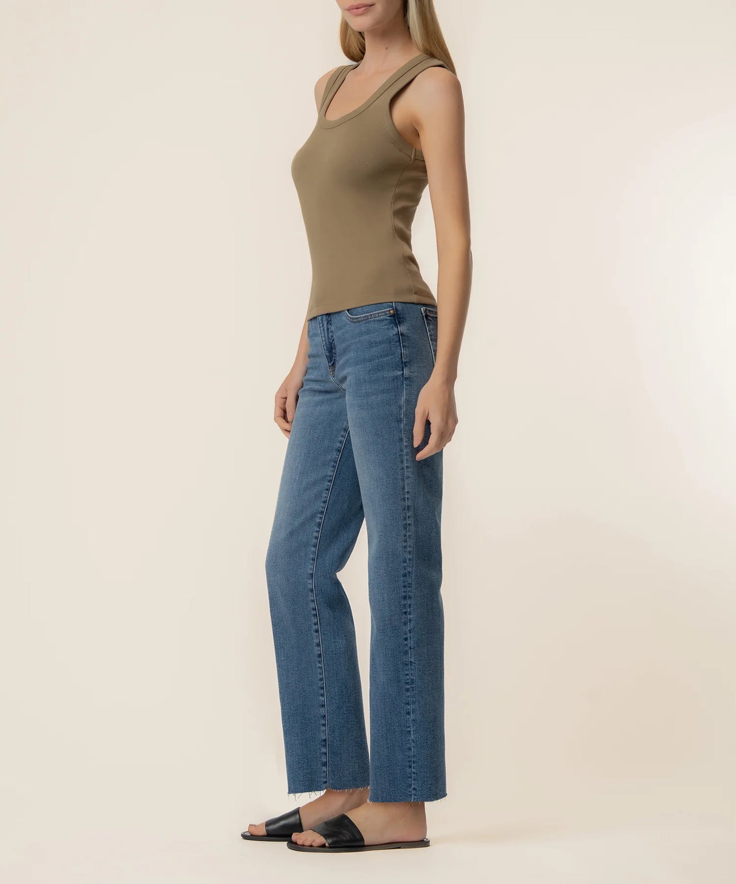 Top--"Anastasia", Tank, Ribbed, Rayon-Cotton Blend, Russet OR White (Kut from the Kloth)