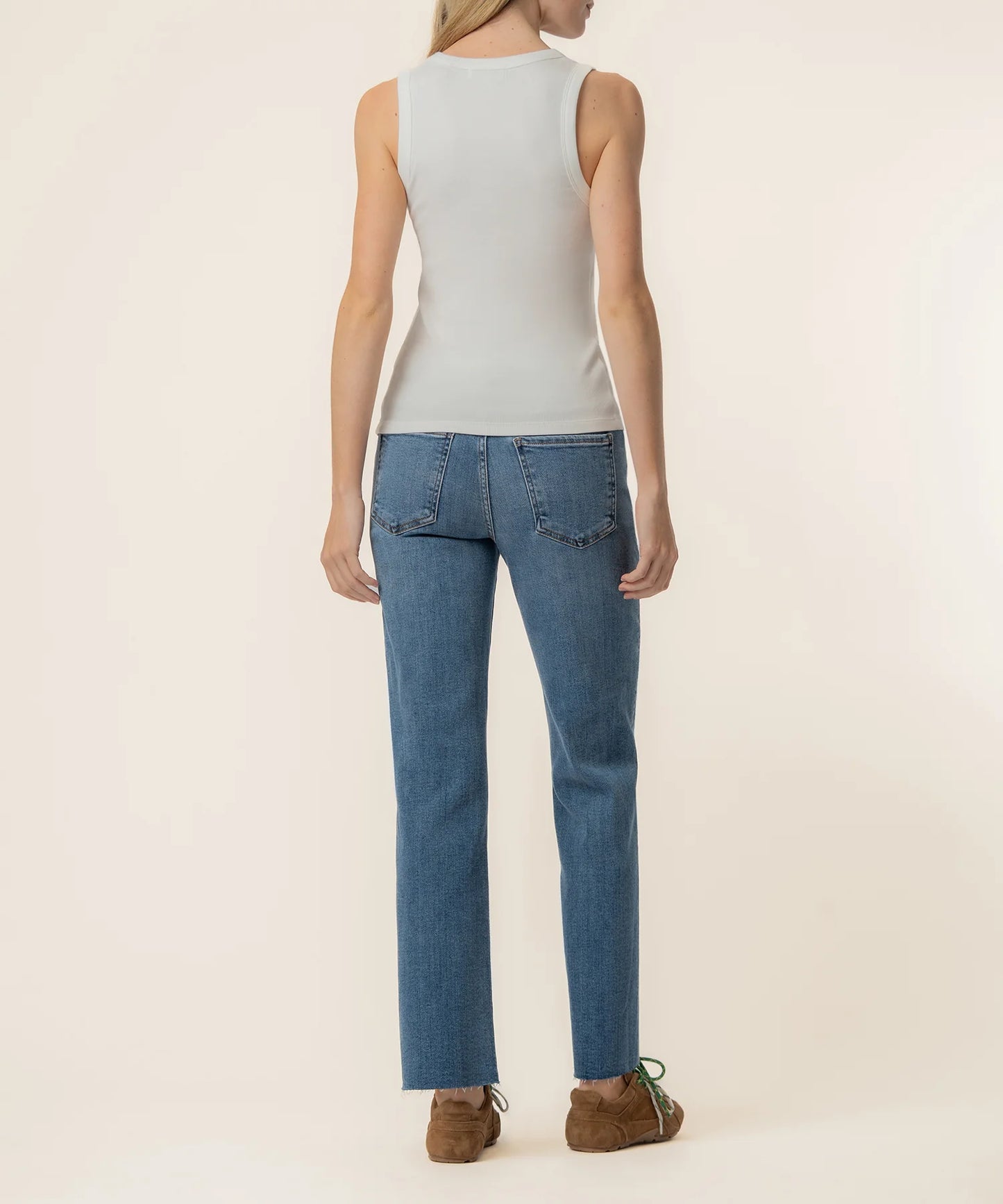 Top--"Anastasia", Tank, Ribbed, Rayon-Cotton Blend, Russet OR White (Kut from the Kloth)