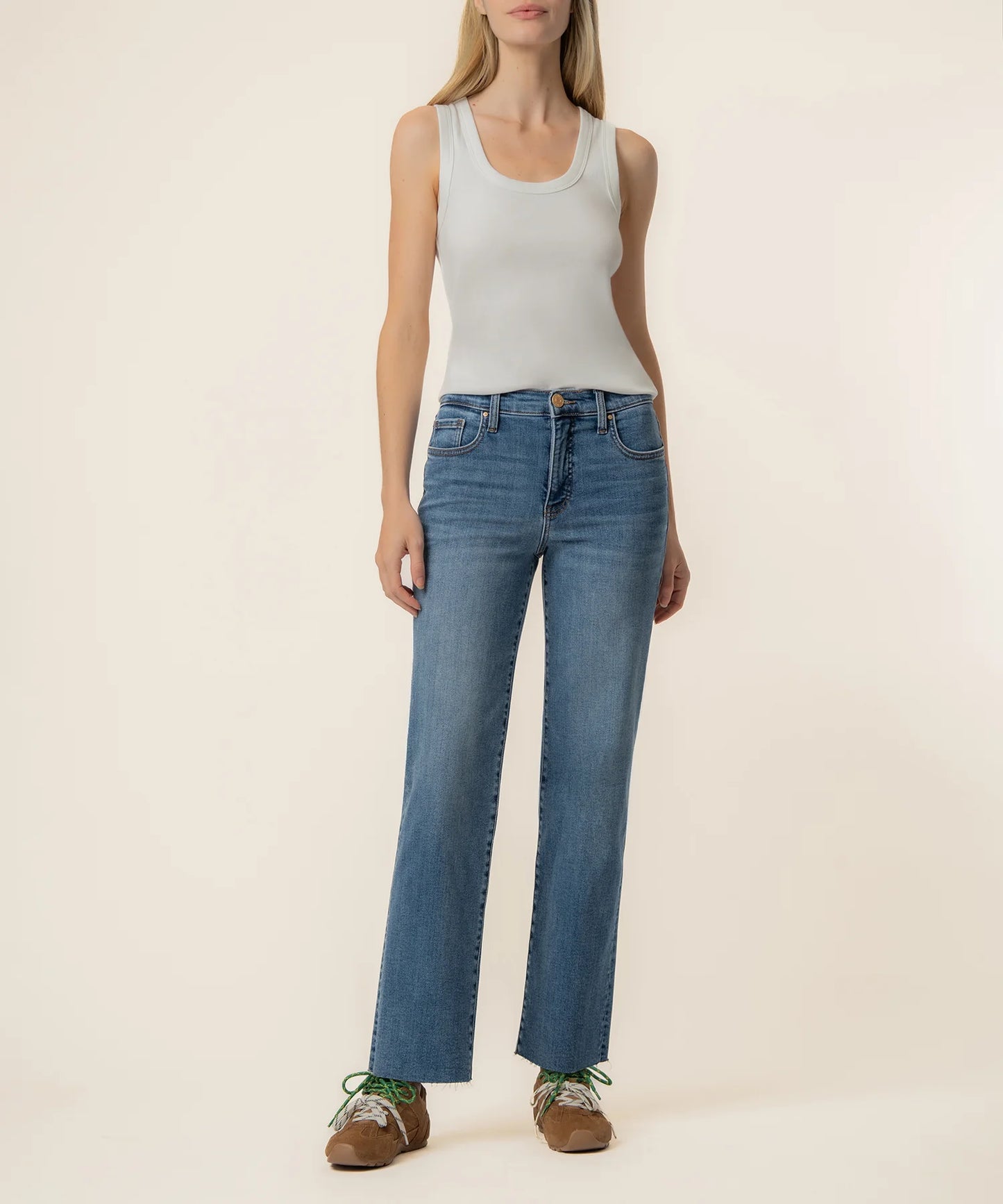 Top--"Anastasia", Tank, Ribbed, Rayon-Cotton Blend, Russet OR White (Kut from the Kloth)