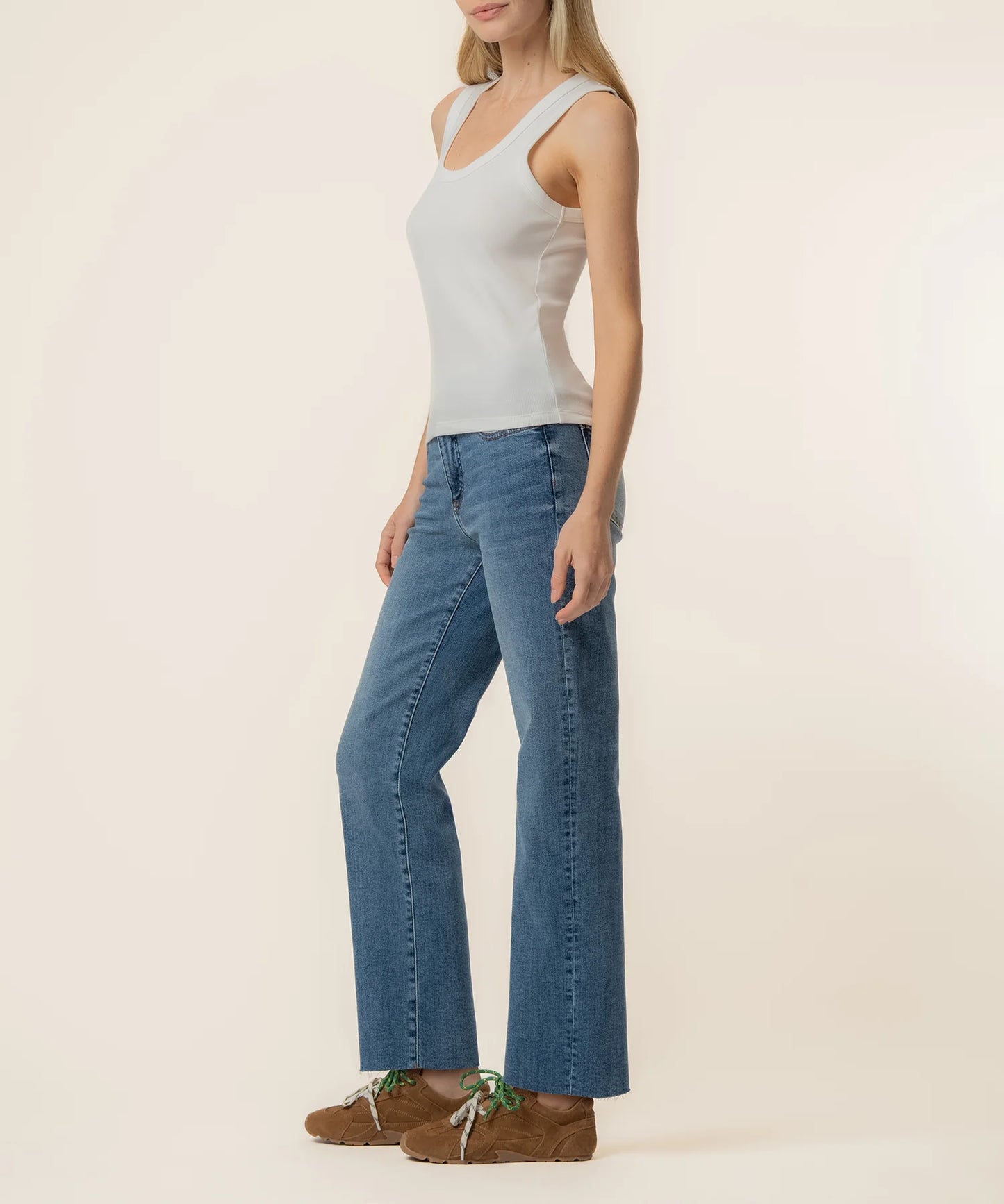 Top--"Anastasia", Tank, Ribbed, Rayon-Cotton Blend, Russet OR White (Kut from the Kloth)