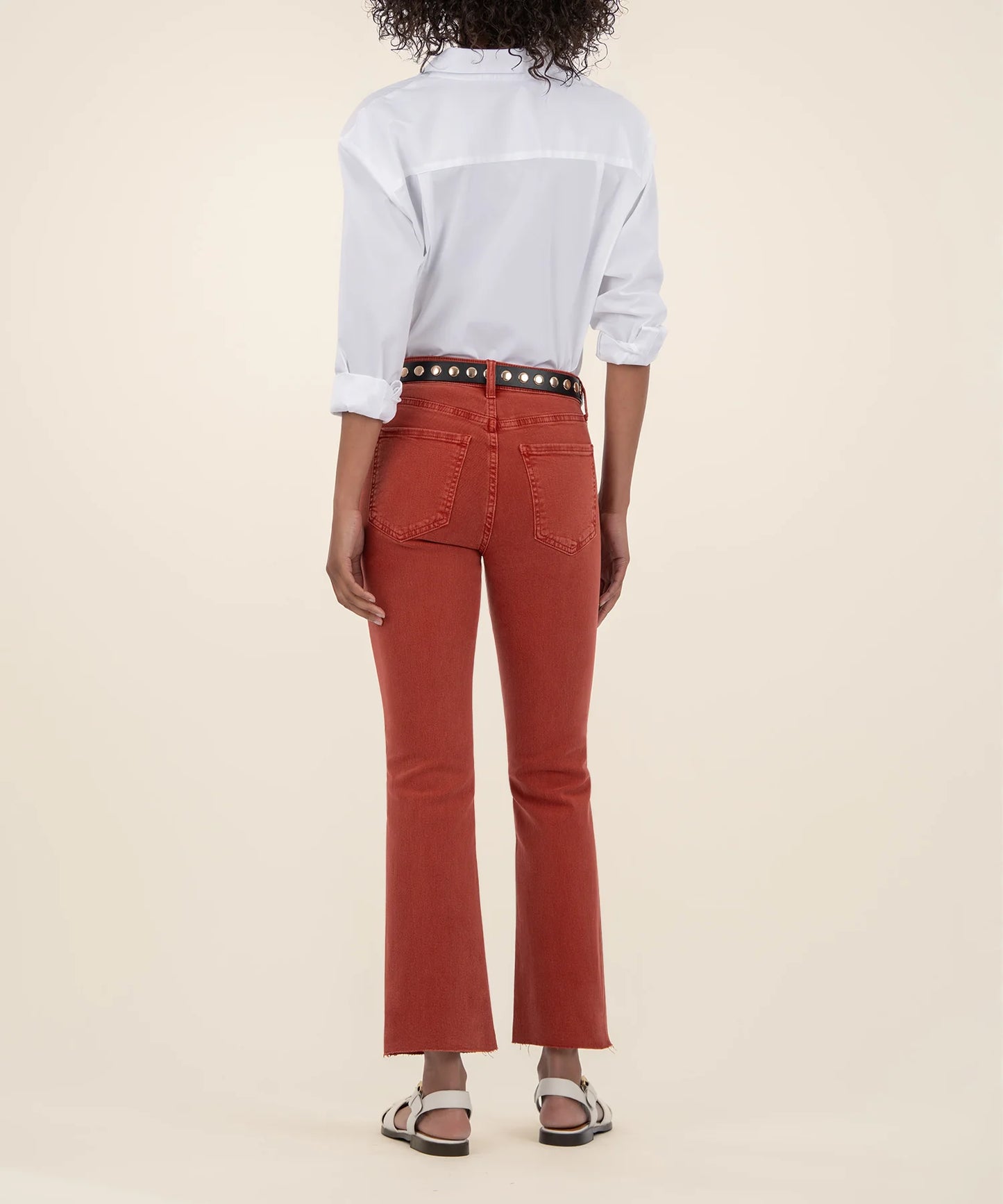 Pants--"Kelsey", High Rise, Ankle flare, Denim Jeans, Sage OR Paprika (Kut from the Kloth)