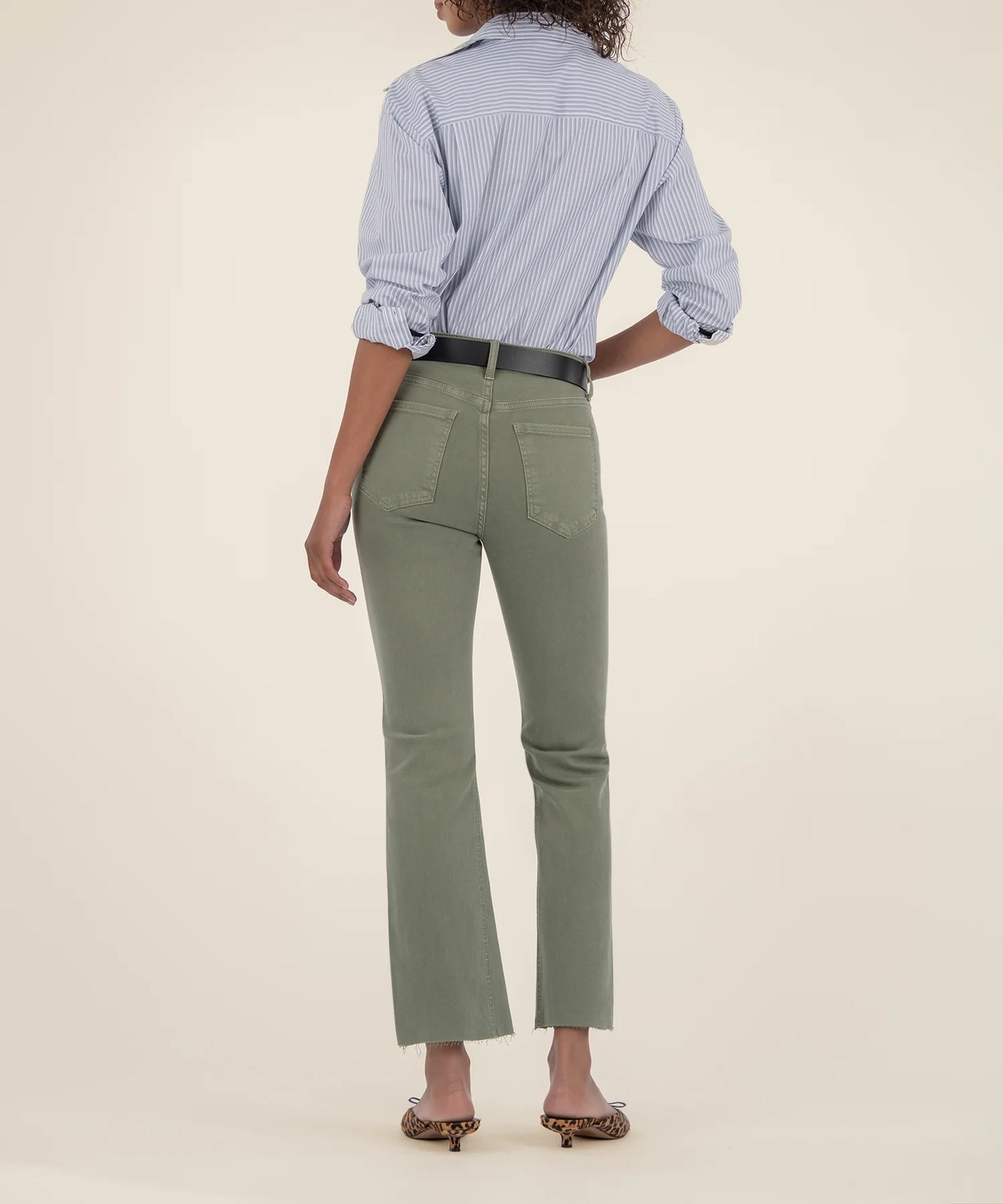 Pants--"Kelsey", High Rise, Ankle flare, Denim Jeans, Sage OR Paprika (Kut from the Kloth)