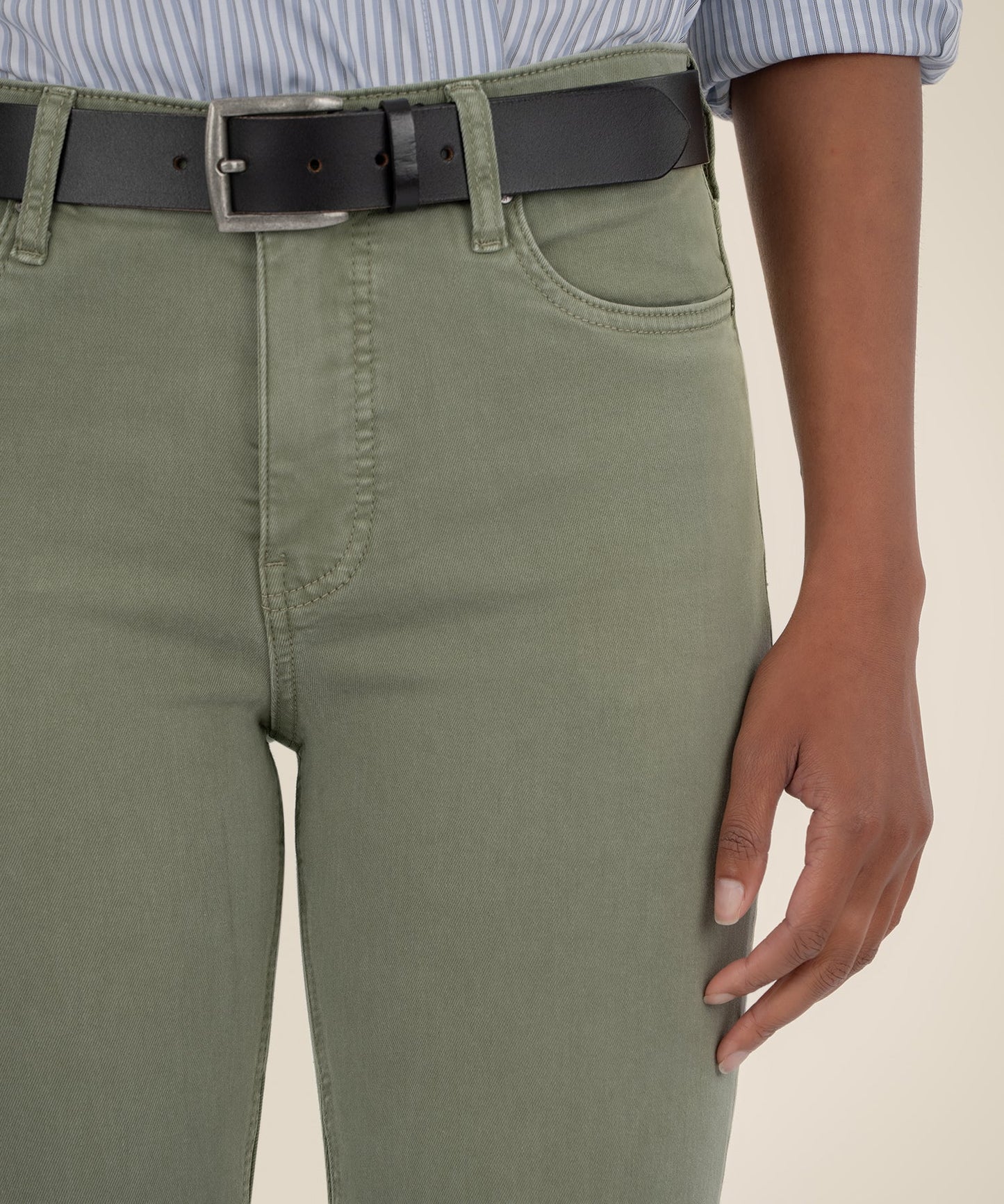 Pants--"Kelsey", High Rise, Ankle flare, Denim Jeans, Sage OR Paprika (Kut from the Kloth)