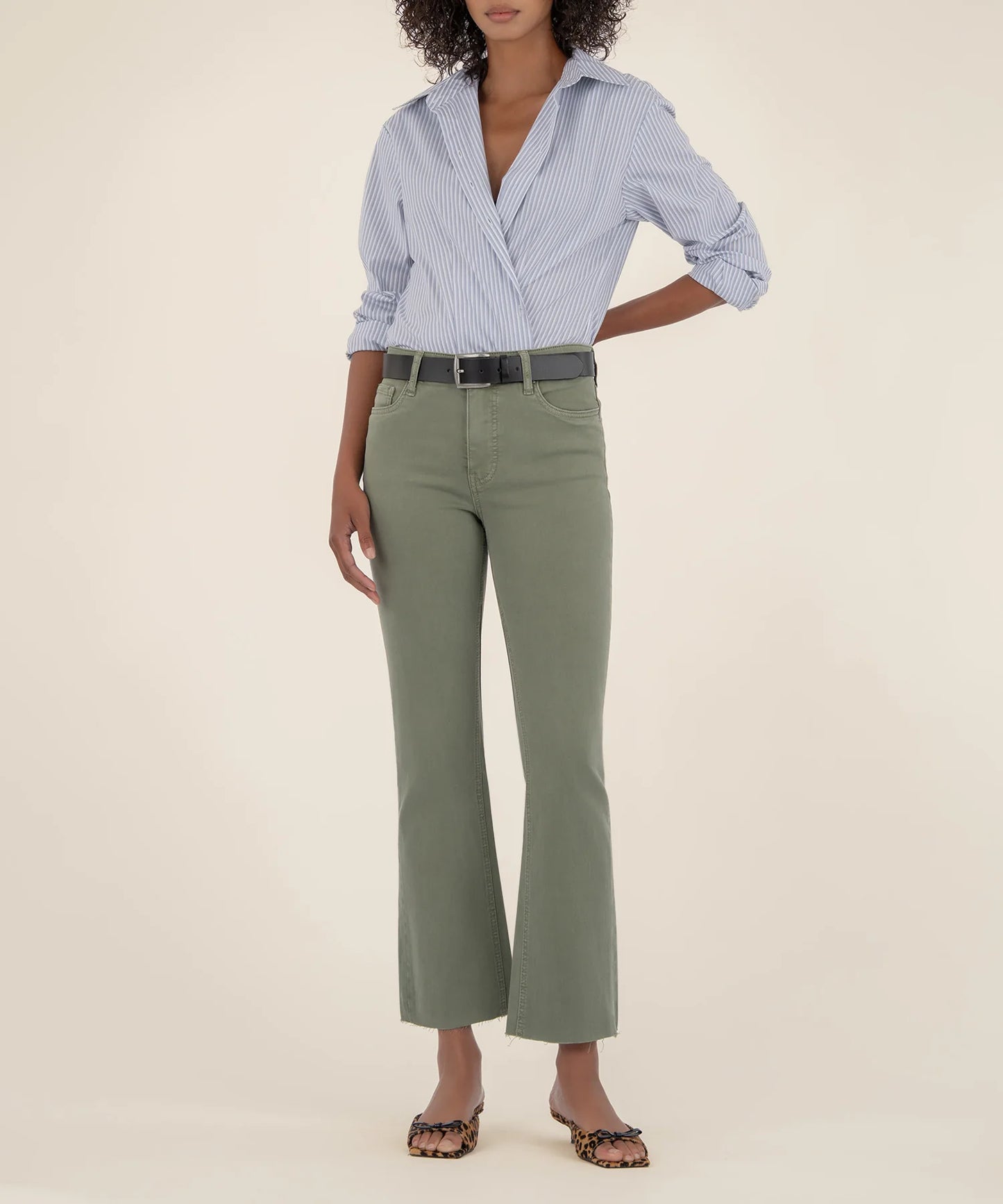 Pants--"Kelsey", High Rise, Ankle flare, Denim Jeans, Sage OR Paprika (Kut from the Kloth)