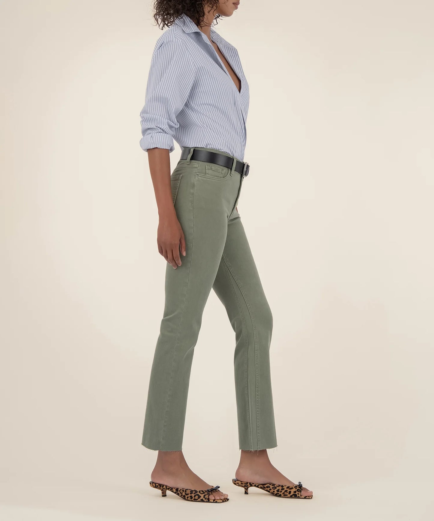 Pants--"Kelsey", High Rise, Ankle flare, Denim Jeans, Sage OR Paprika (Kut from the Kloth)