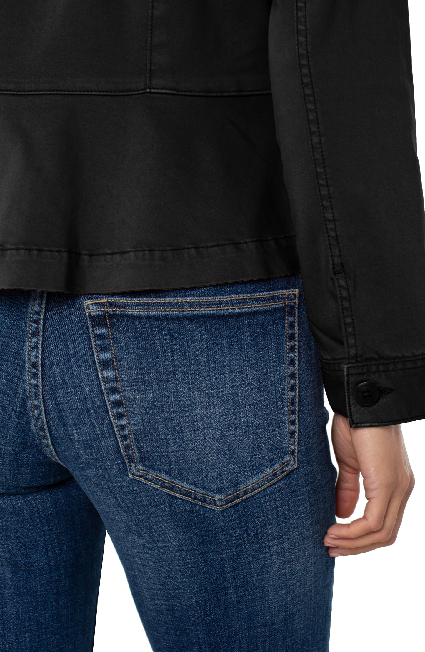 Jacket--"Trucker". Peplum waist, Cotton-Blend, 3 Colors (Liverpool LA)