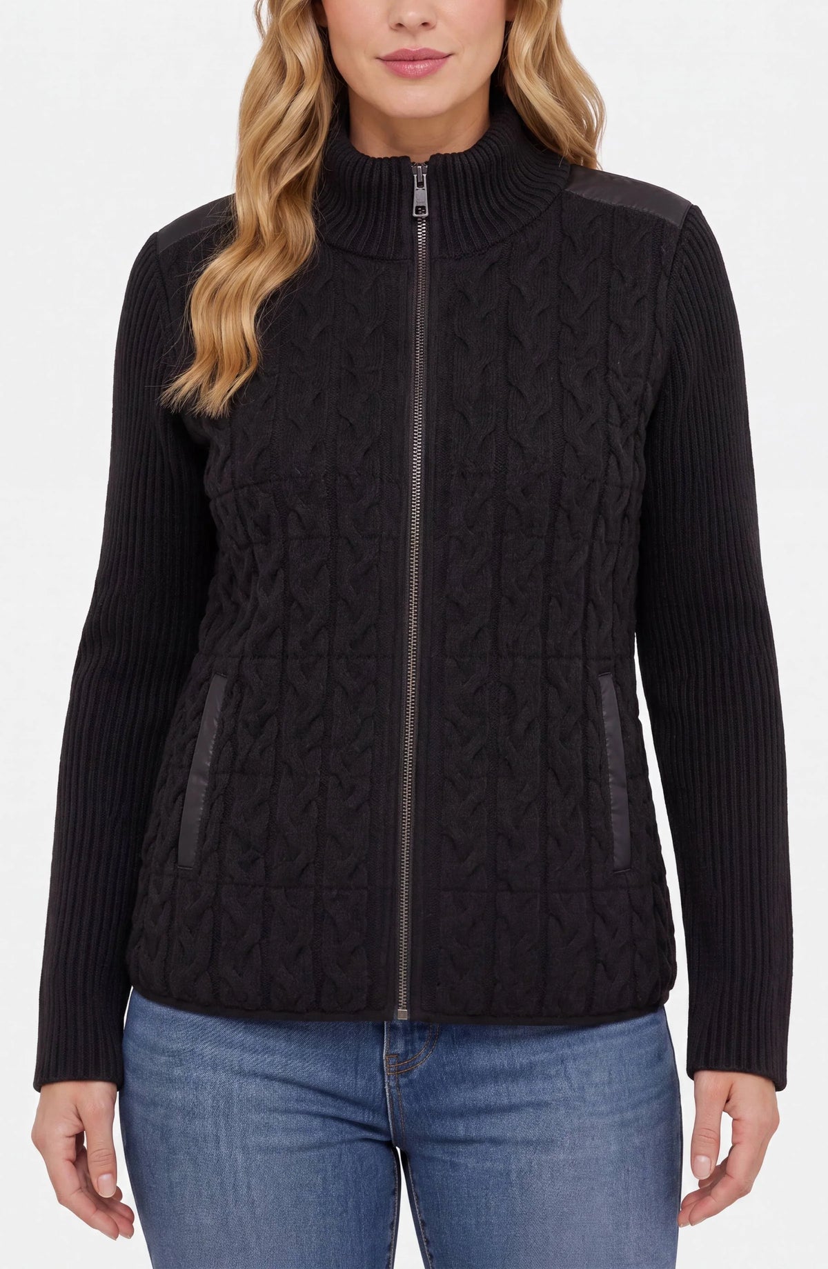 Jacket--Quilted, Padded, Sweater--BLACK (Liverpool LA)