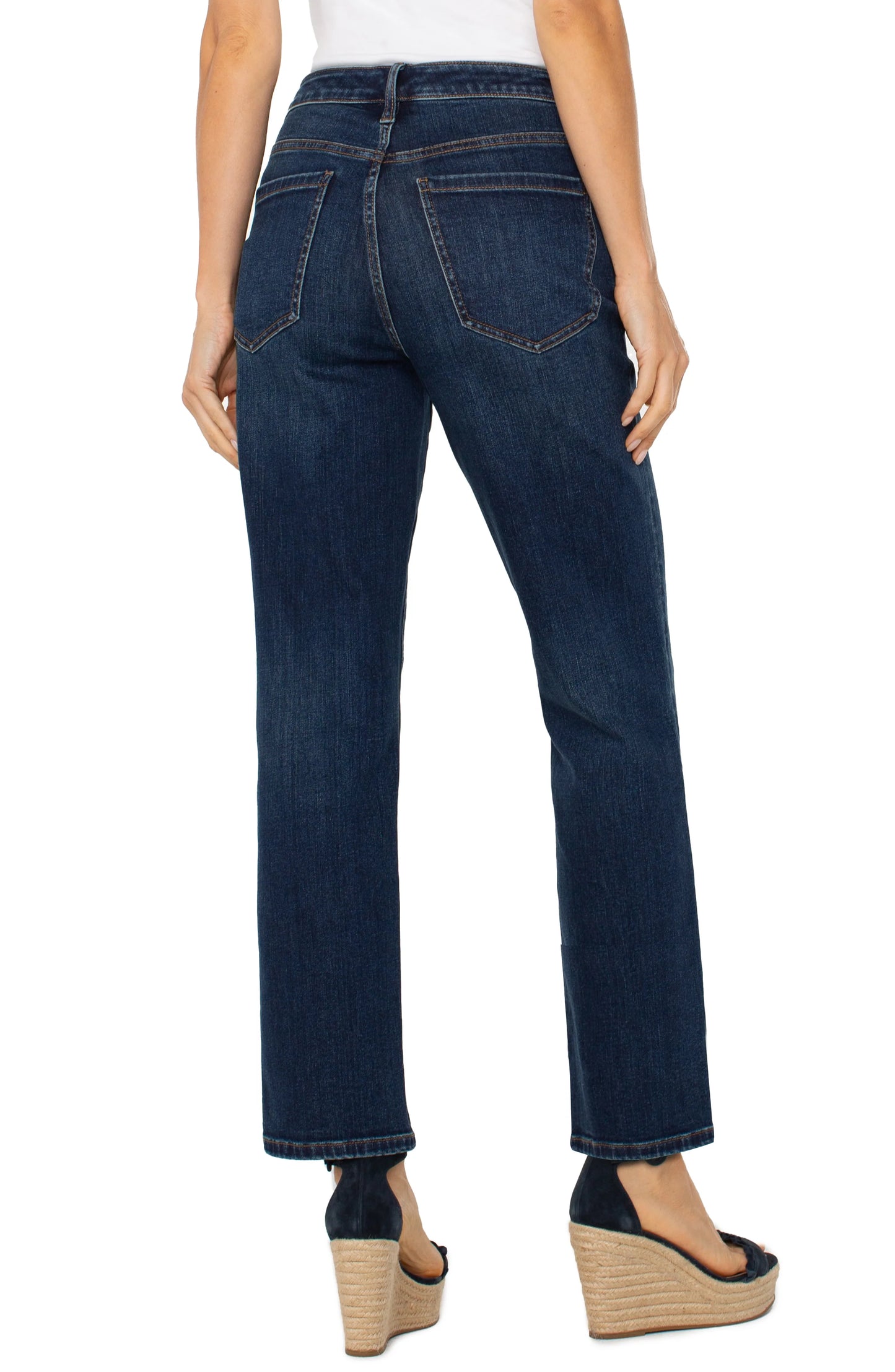 Jeans--"Liv"--26" Inseam (PETITE), Relaxed-Skinny, Mid-Rise, Blue (Liverpool)