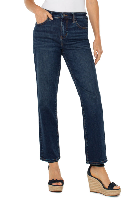Jeans--"Liv"--26" Inseam (PETITE), Relaxed-Skinny, Mid-Rise, Blue (Liverpool)