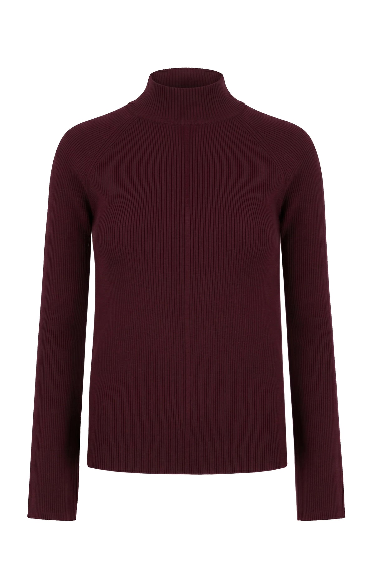 Sweater--Mock Turtleneck, Central Seam, Knit--OXBLOOD (Liverpool LA)